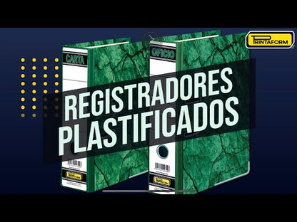 Registrador plastificado verde marmoleado, carta